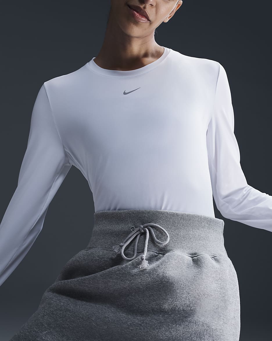 Nike grey long sleeve women's online